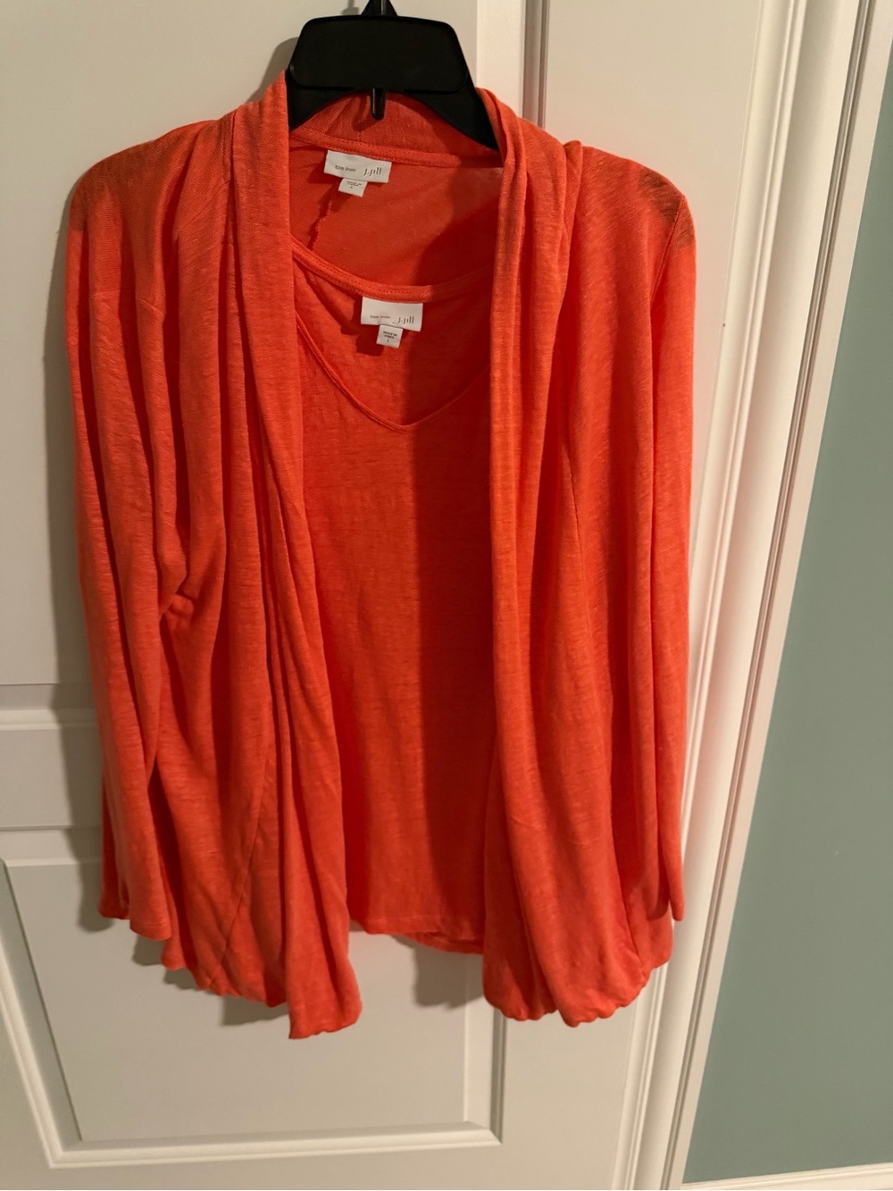 JJill Orange Open-Front Women's Sweater Set